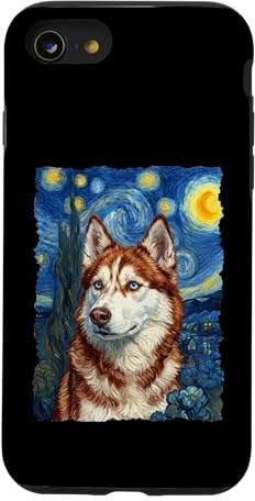 Red and White Husky Van Gogh Case for iPhone SE (2020) / 7/8