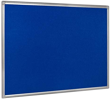Bi-Office 600 x 450mm Aluminium Finish Felt Board - Blue