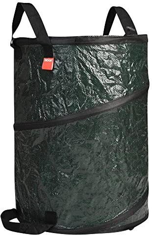 Gartensack POP-UP Größe M 100 Liter – Gartenabfallsack selbststehend und faltbar – reißfester Laubsack zum Transport von Gartenabfällen wie Grünschnitt und Baumschnitt - Ø 45 x 60 cm
