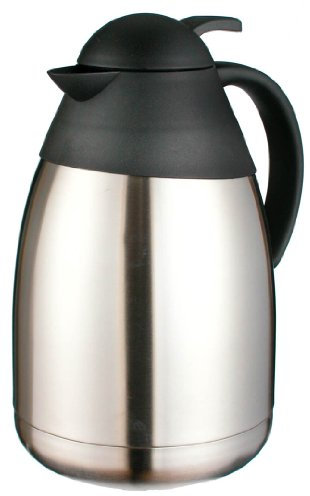 FULL TIME SPORTS Edelstahl Isolierkanne 1,5 Liter mit Einhandautomatik, Silber/Schwarz, Doppelt isoliert
