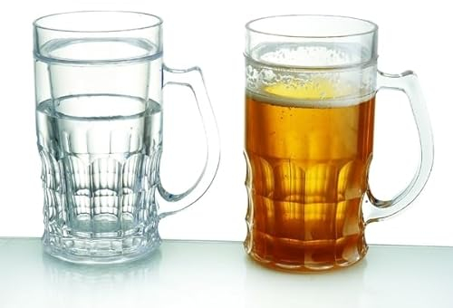 Mug rafraichissant pour bière 400 ml verre double paroi réfrigérant