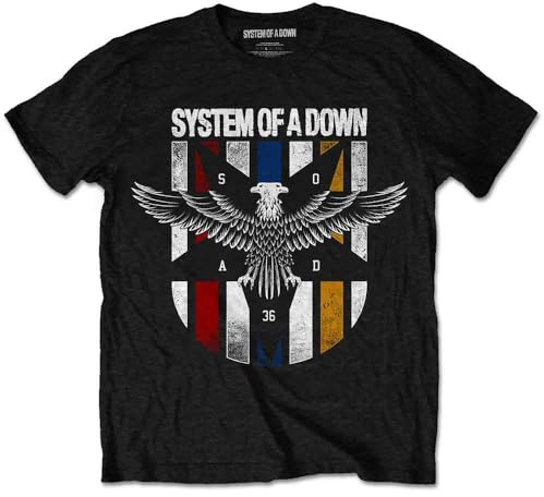 Men's System of A Down Eagle Colours T-Shirt Small Black