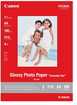 Canon Fotopapier, glänzend, A4, 100 Blatt, 210 g/m², für PIXMA iP5300, iP90, mini260, MP180, MP490, MP510, MP550, MP560
