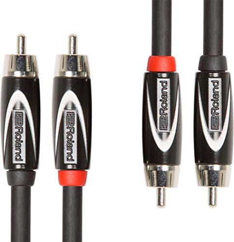Roland Black Series Interconnect Cable, Dual RCA to Dual RCA, 15-Feet