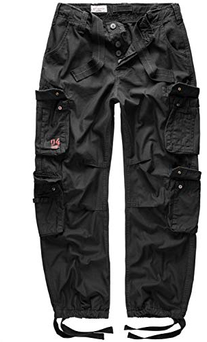 Surplus Raw Vintage Airborne Herren Cargo Hose, schwarz, 3XL