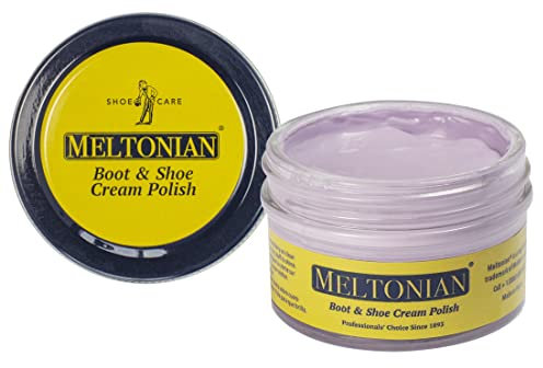 Meltonian Crème | Cirage de qualité pour cuir et similicuir (synthétique) | Utilisation sur bottes, chaussures, ceintures, gants, sacs à main et accessoires | Après-shampoing pour cuir | Pot de 48,2