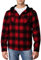 H2H Men's Flannel Plaid Checkered Long Sleeve Shirt Hoodie With Front Pockets