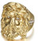 BOBIJOO Jewelry - Bague Chevalière Jésus Visage du Christ Acier Inoxydable Or Doré Plaqué Faux Diamants - 66 (11 US)