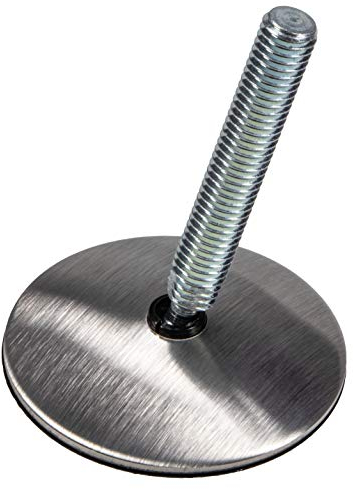 Sockel-Verstellschraube Höhen-Verstellschraube M10 Regulierschraube verstellbar mit Kugelgelenk | Edelstahl rostfrei | Gewinde M10 x 60 mm | Tragkraft 300 kg | 1 Stück - Stellfüße für Möbel-Füße
