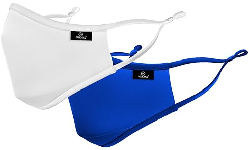 Nekava Premium Mund-Nasen-Maske | Baumwolle waschbar | Nasenbügel & verstellbare Bänder