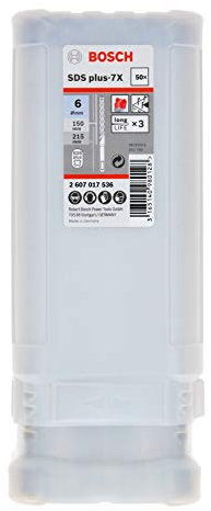 Bosch Professional 50 Stück Hammerbohrer SDS plus-7X (für Beton und Mauerwerk, 6 x 100 x 165 mm, Zubehör Bohrhammer)