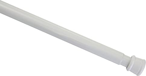 GARDINIA Spannstange, Metall-Stange, Ausziehbar, Montage ohne Schrauben und Bohren, Durchmesser 23/26 mm, Länge 130-220 cm, Weiß, Stahl