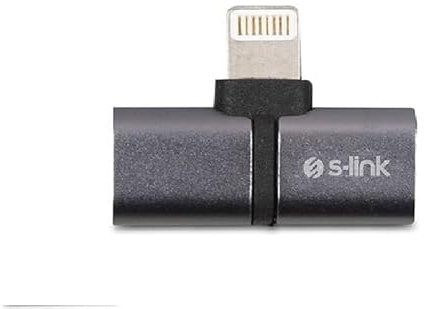 S-link SL-TA30M Lightning Silber Metallgehäuse 2 in 1 Charge+Headphone Converter