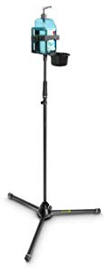 Gravity MS 4321 DIS 01 B - Höhenverstellbarer Desinfektionsmittelständer Dreibein mit Universal Halter Schwarz