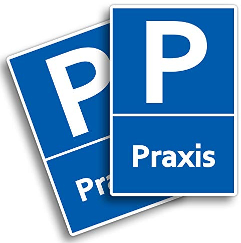 2 Stück Praxis Schild 20 x 30 cm aus stabiler PVC Hartschaumplatte 3mm Parkplatz nur für die Praxis mit UV-Schutz von STROBO