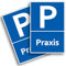 2 Stück Praxis Schild 20 x 30 cm aus stabiler PVC Hartschaumplatte 3mm Parkplatz nur für die Praxis mit UV-Schutz von STROBO