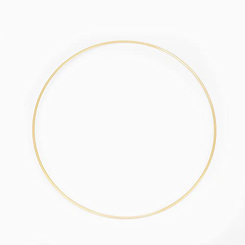 NaDeco Metallring in Gold beschichtet, wählbar in den Größen 20, 30,40 und 50cm Metallringe zum Basteln Drahtring zum Basteln Wickeltechnik Hoops Traumfänger Ring Makramee Ring, Größe:Ø 40 cm