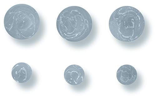 Libaro Wandhaken 6er Set marmoriert – Moderne Kleiderhaken und Garderobenhaken in Grau – Robuste Wandknöpfe aus Kunststein mit Schraube – 3 große und 3 kleine Haken