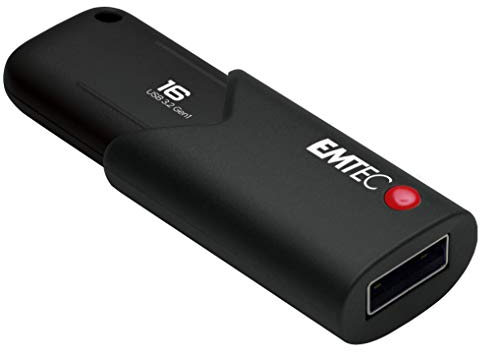 EMTEC Clé USB 3.0 (3.2) Click Secure B120, Mémoire Flash Drive De 16 Go, Stockage Externe, Lecture 100Mb/S, Écriture 20Mb/S, Avec Logiciel D'Encryption AES260, Noire