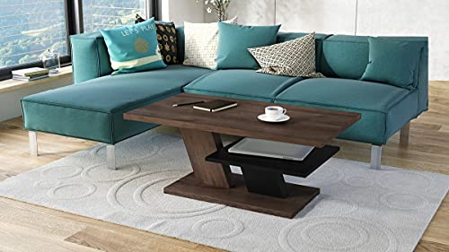 Mazzoni Cliff Couchtisch 110x60cm mit praktischer extra Ablage modern stabil vielseitig als Wohnzimmertisch Beistelltisch Sofatisch Zeitloses Design platzsparend robust für Wohnzimmer kleine Räume