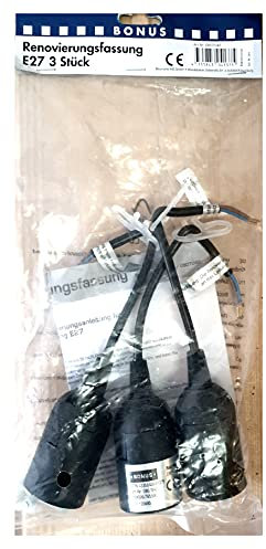Renovierfassung E27 3 St - schwarz