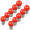Aiwerttes 10er Pack Farbige LED-Lampen E27 G45 2W Glühbirnen, LED Farbige Golfballbirne, Rotes Golflicht für Outdoor Indoor Dekorativ