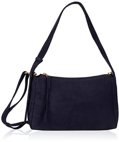 Fred de la Bretoniere Women's FRB0427 Shoulderbag Nubuck Leather Bag, Dark Blue
