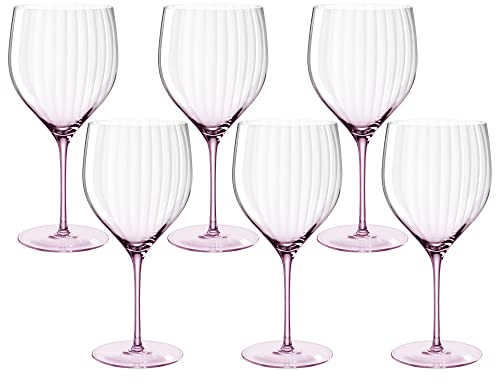 Leonardo Poesia 022378 Lot de 6 verres à cocktail, passent au lave-vaisselle, pour boissons mixtes, hauteur 23 cm, 750 ml, rose