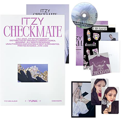 ITZY - [CHECKMATE] (STANDARD EDITION - YUNA Ver.) Photobook + Photocard + CD-R + Mini Folding Poster + Lyric Paper + Sticker + Postcard Set + Special Card + Poster + Extra Photocard + PVC Photocard
