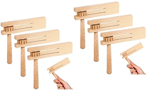 Gadpiparty 6 Pcs Wooden Noise Makers Ratchet Traditional Mexican Matraca Rattle for Football Games Musical Instruments Percussion Sporting Events Party Favor