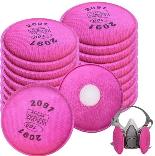 20 filtri 2091 per respiratori 6000 6200 6800 7000 FF-4, filtri antiparticolato 2091 con filtro a strato di carbone attivo per resina epossidica, vernice al piombo, amianto, polvere, particelle,