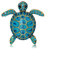 Broche tortue de mer en strass pour homme et femme - Broche en forme de tortue de mer bleue avec strass, Strass