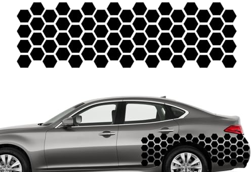 BAOK Waben-Auto-Aufkleber | Auto-Seiten-Karosserie-Aufkleber, 180 x 55 cm, wasserdichter Aufkleber, -Aufkleber für SUV, Limousine, Pickup-Fahrzeug