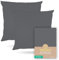 Terra Beds Kissenbezug 40x40 (Set mit 2) - 100% Baumwolle Jersey 160 g/m², Oeko-Tex Zertifiziert - Kopfkissenbezug 40x40 mit Reißverschluss, dehnbarem weich und atmungsaktiv (Anthrazit Grau)
