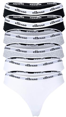 Ellesse Damen Strings, 6er Pack - HILLAR, Unterwäsche, Cotton Stretch, Logobund