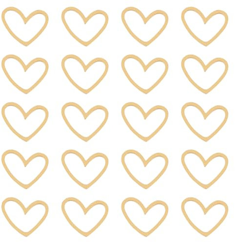 DICOSMETIC 20 Stück Herz Verbindungsringe 18 Karat Vergoldet Verbindungsringe Edelstahl Asymmetrische Herz Verbindungs Charms Schmuck Verbindungsglieder Für DIY Fußkettchen Kunsthandwerk