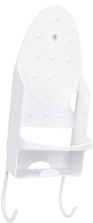 Garneck Wall Mounted Ironing Board Holder Storage Basket Iron Rack for Steam Iron and Ironing Board Space-saving White for Laundry Room