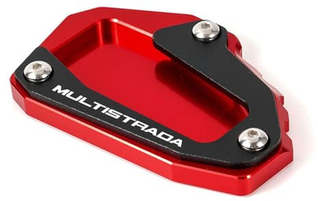 ZESIDIMO Motorradständer Für Du-cati Multistrada 950 1100 1200 1260 1200S 1260S V4 Zubehör Stützplatte Seiten Verlängerungs Ständer (Rot)