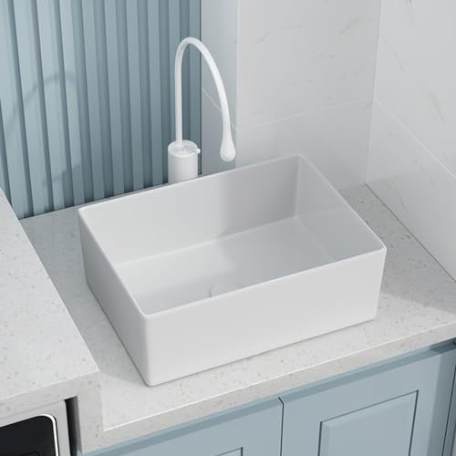 Badezimmer-Waschbecken, Keramik-Waschbecken, Rechteckiges Shampoo-Becken, Aufsatz-Kunstbecken, Kratzfest, Waschbecken For Apartment, Zuhause, Restaurant, Hotel, Balkon, Waschraum (Farbe : White C, G