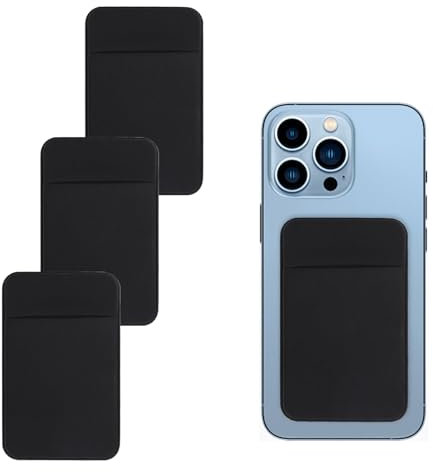 3 Piezas Tarjeteros Adhesivos, Tarjetero Movil, ID Tarjeta Crédito Pocket, Fabricados con Tela Elástica, Tarjetero Flexible para Llevar tu Documento de Identidad Contigo