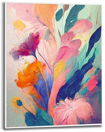 REINDERS Gerahmtes Bild, Dreamy Flowers, Wohnzimmer, Poster, Wanddeko, Room Decor, MDF, Mehrfarbig, 50x40cm