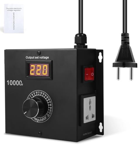 10000W Drehzahlregler 230V Motor Drehbare Spannungsregler Dimmer Temperaturregler Drehzahlregler Lüfter Leistungsregler 230V für Elektrische Bohrmaschinen Poliermaschinen Etc.