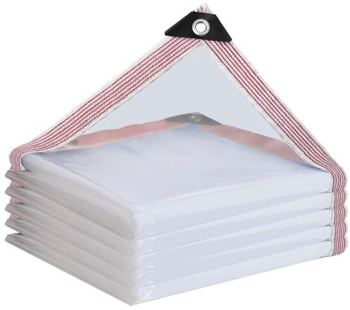 Abdeckplane Wasserdicht-mit ösen-Transparente Plane 4x4m,Durchsichtige Tarp für Außenbereich Pflanzen Gewächshaus Garten MöBel Pet Hutch Dach