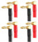 talNite 8-Pack 90 Degree Banana Plugs,24K Gold Plated 4mm Right Angle Audio Connectors for Speaker Wire, Sockets, Amplifier, Dual-Screw Type in Red & Black,And Sound Systems