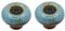 HDJNal Lot de 2 boutons en céramique – Boutons de porte d'armoire de cuisine de forme ronde vintage pour meubles et tiroirs – Vintage shabby chic (32 mm de diamètre, noir-bleu)