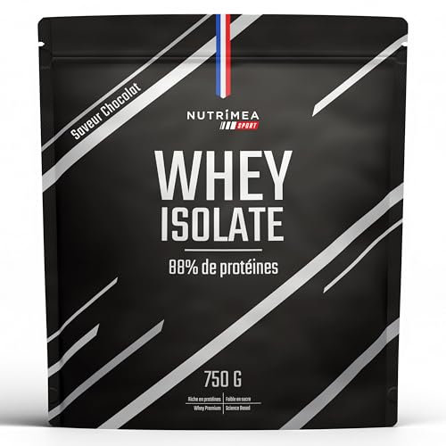Whey Isolate - 88% de Protéines, Faible en Sucre - Performance & Récupération Optimales - Whey Protein Isolate 100% Pure - Saveur Chocolat Intense - Nutrimea - Expertise Française