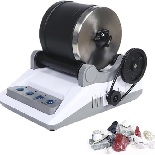 HYYKEJI Diy Stone Polisher, Professional Rock Tumbler Kit, with Timmer Buttons, Easy to Use, Low Noise, for Adults And Kids