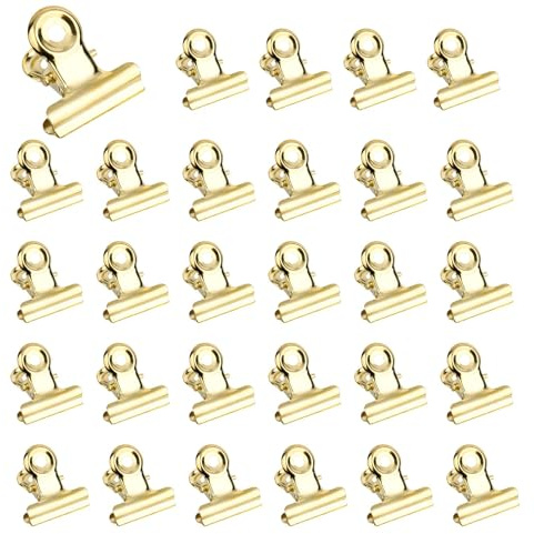 XCRPRT Kleine Bulldogge Büroklammern 60 Pcs Klammern Gold 22mm Kleine Klammern, Binder Clips Goldene Klammern Multi-function Clip für Fotos Office Kitchen Büro Zubehör