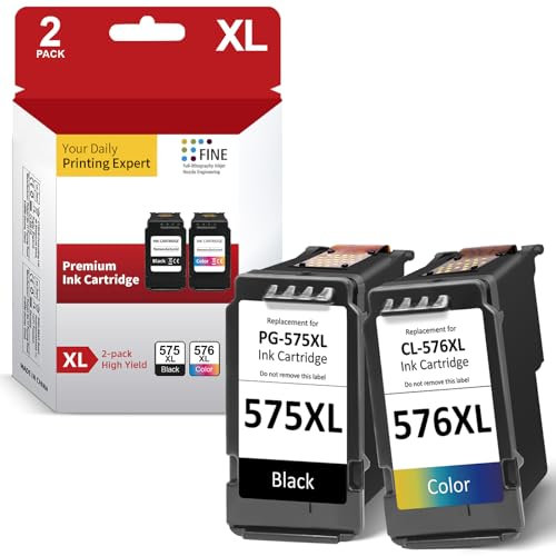 Kompatible Druckerpatronen PG-575XL CL-576XL (Schwarz + Farbe) Multipack – Für Canon PIXMA TS3550i TS3551i TR4750i TR4751i | Kompatibel mit Canon 575 576 575XL 576XL