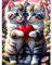 feelive Katze Diamond Painting Kits für Erwachsene, DIY Valentinstag Diamant Painting Bilder für, Bausätze für Diamantmalerei 5D Runde Steine Diamant Painting für Zuhause Dekor 30x40cm
